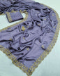 Lavender Satin Silk Saree