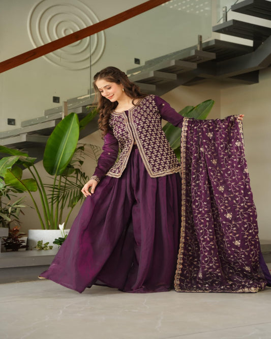 Purple Palazzo Set