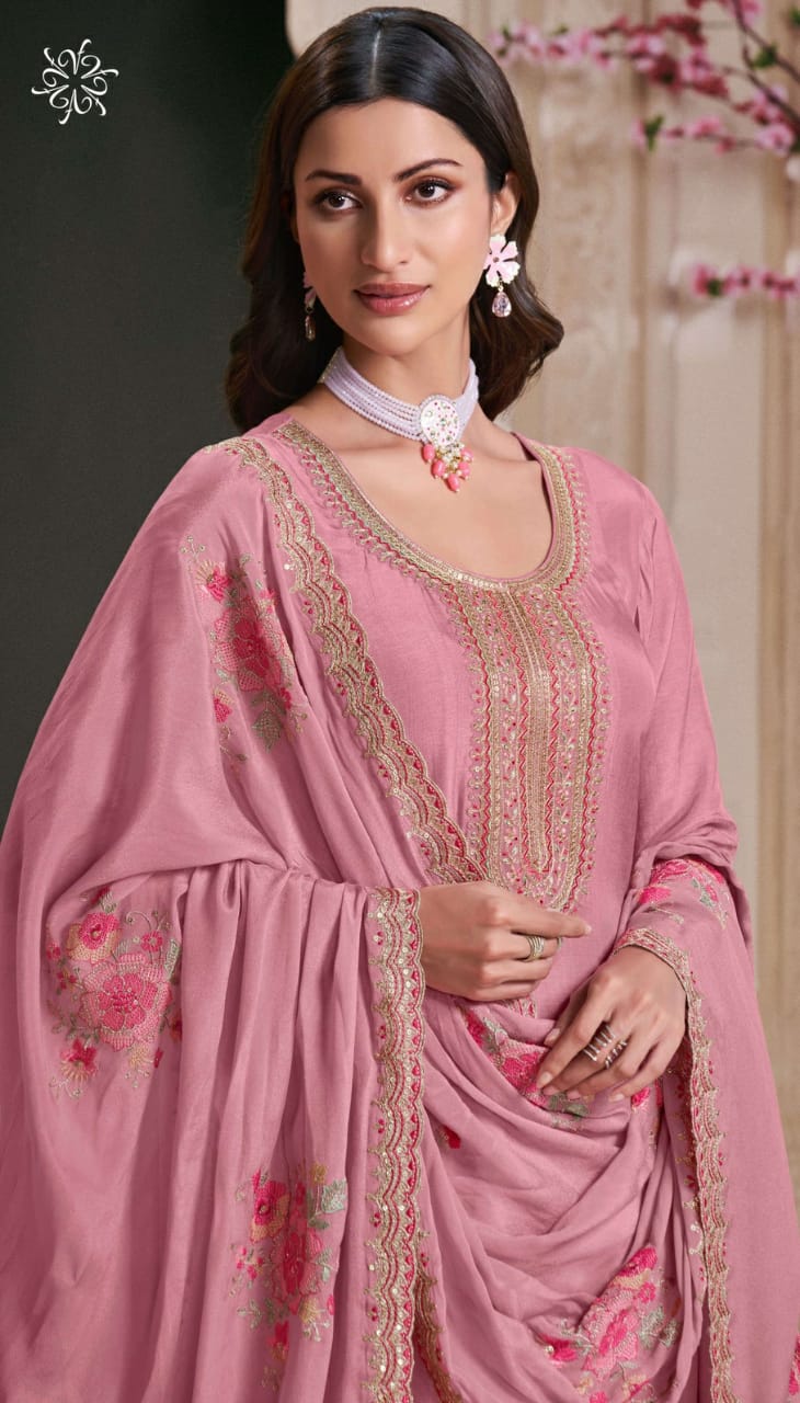 Pink Moonga Silk Outfit