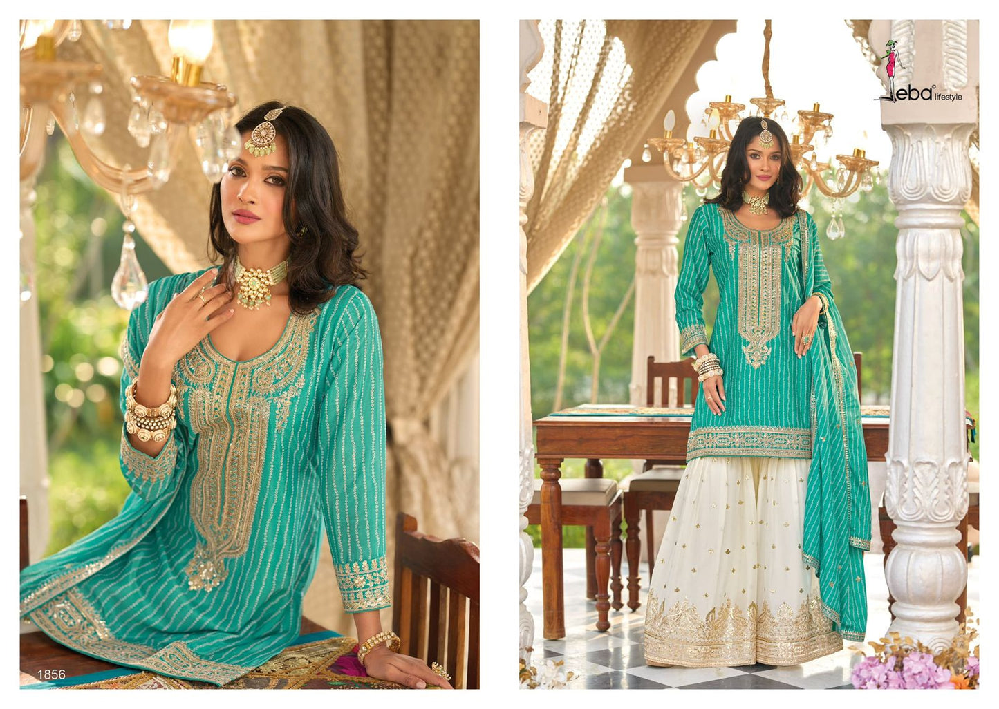 Teal Blue Sharara Outfit