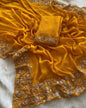Chrome Yellow Crush Silk Saree