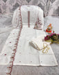 White Muslin Silk Suit