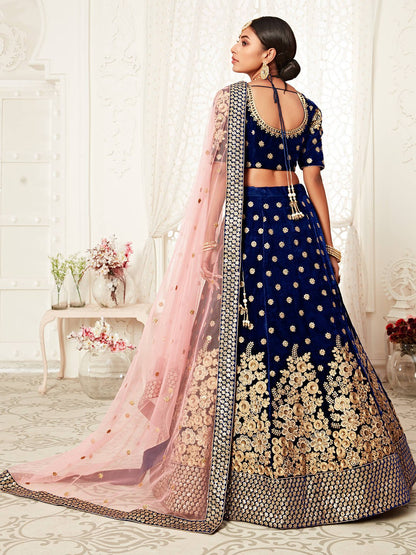 Blue Velvet Lehenga