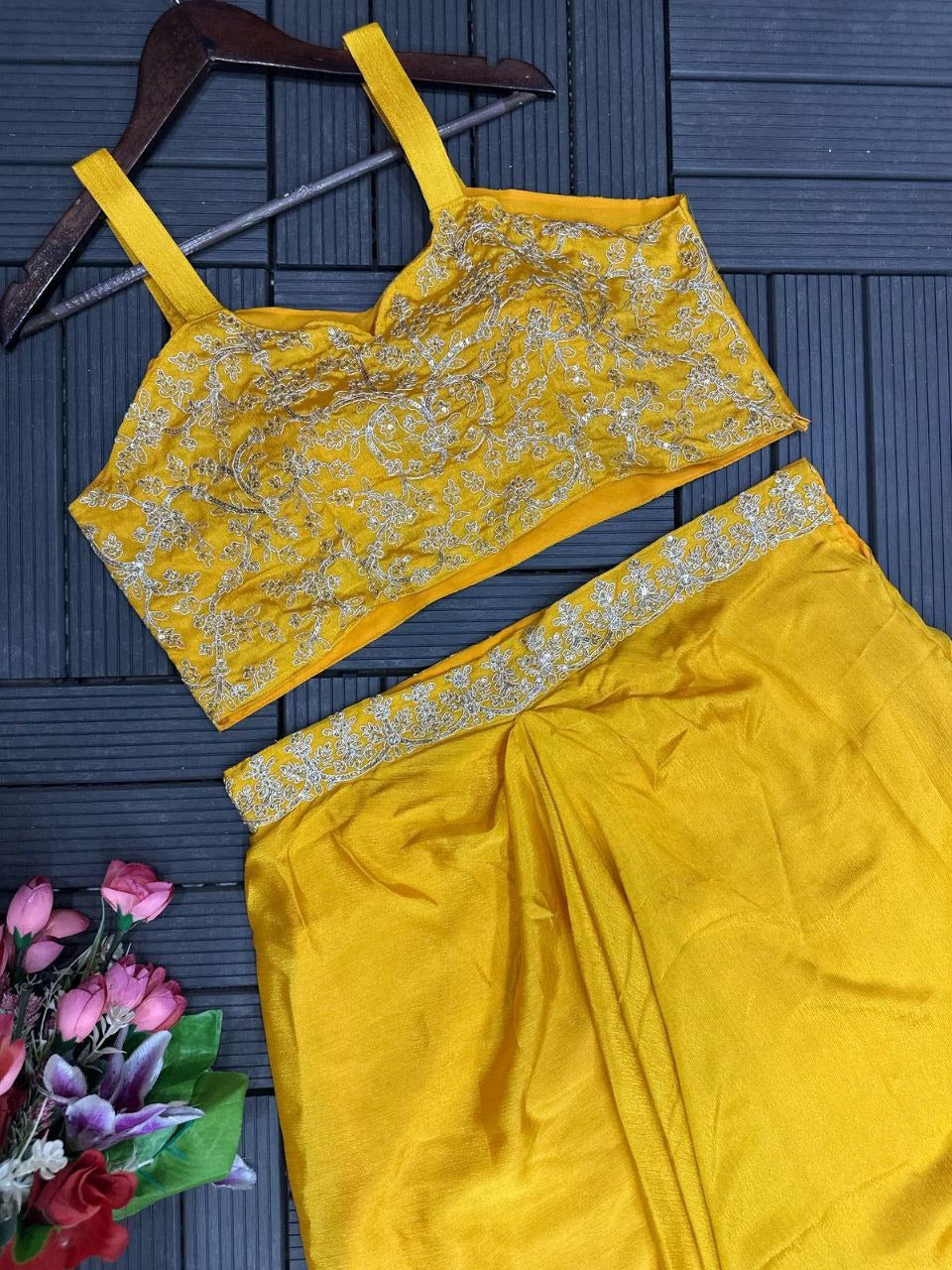Yellow Dhoti Indo Western Outfit