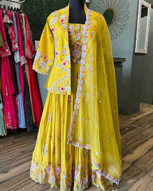 Yellow Koti Lehenga