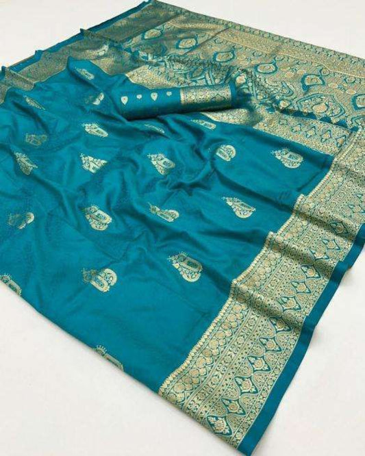 Teal Green Silk Saree