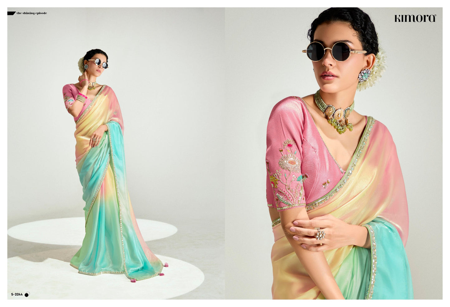 Tri Colour Silk Saree