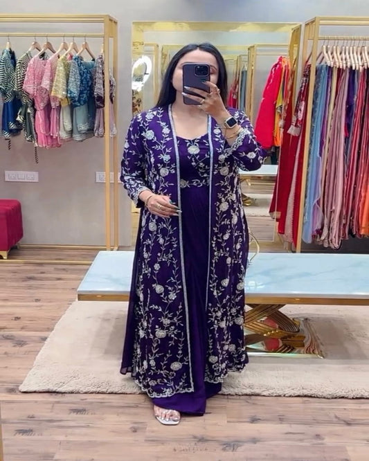Purple Ready To Wear Saree