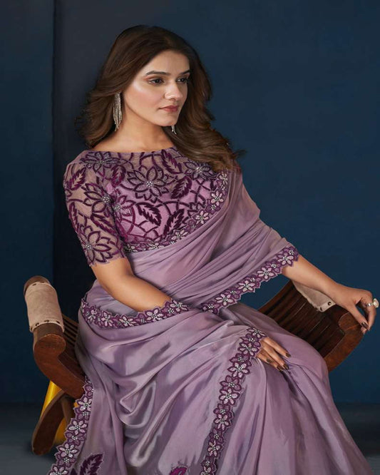 Lavender Silk Saree