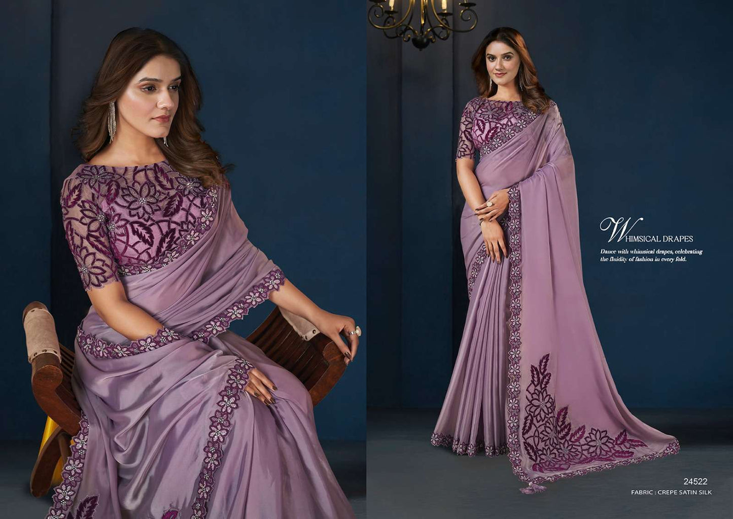 Lavender Silk Saree