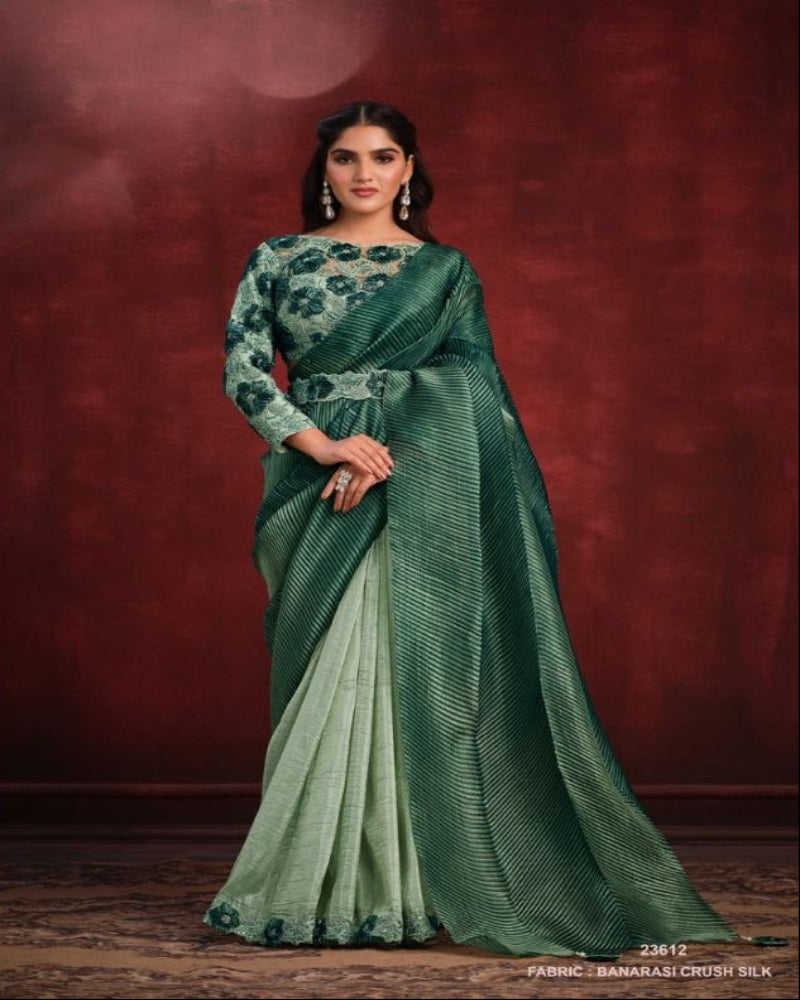 Emerald Green Ready To Wear Saree
