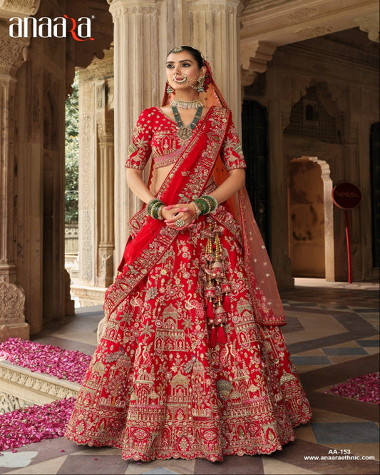 Tomato Red Maharani Lehenga