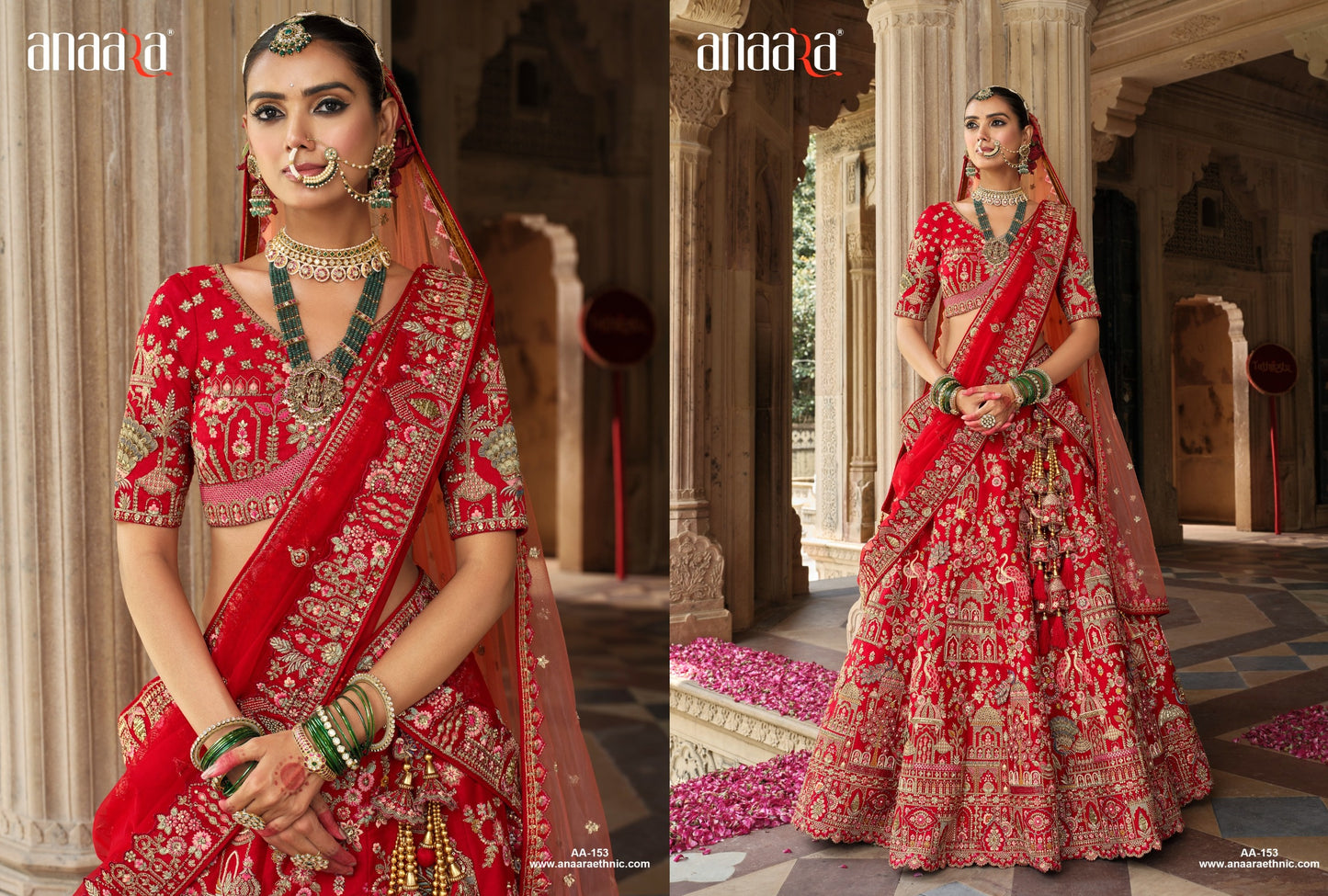 Tomato Red Maharani Lehenga