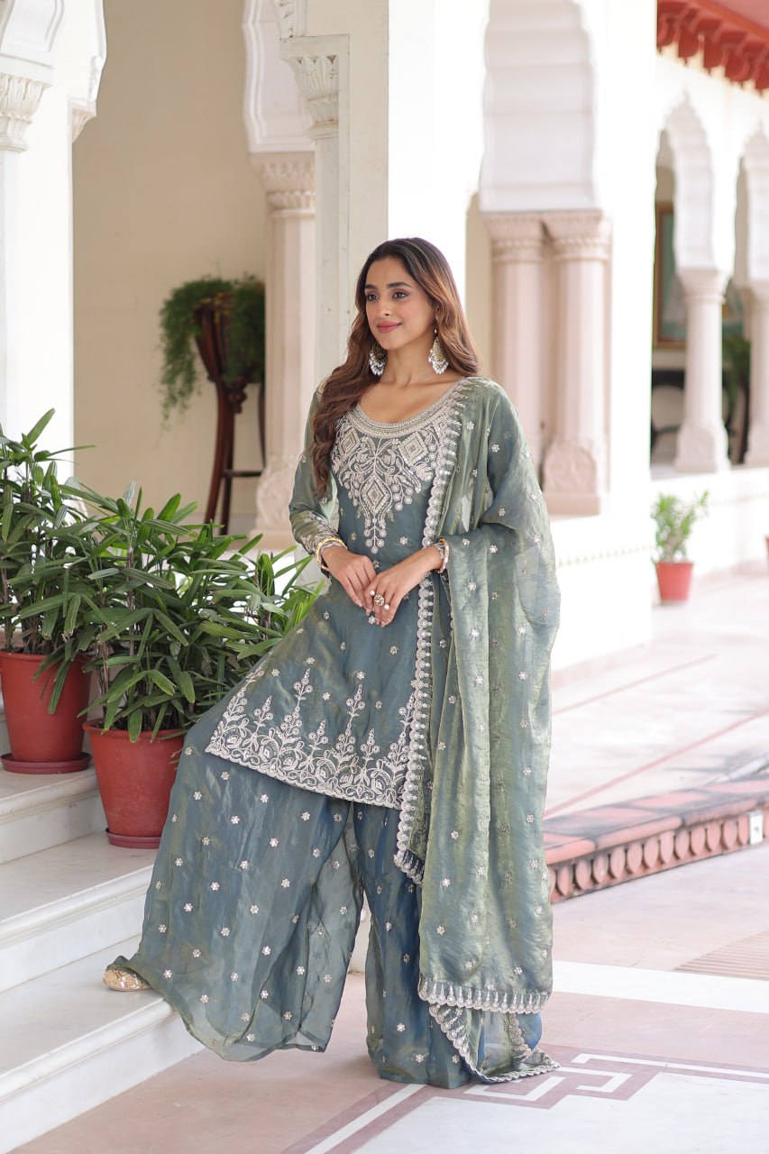 Sage Green Sharara  Outfit