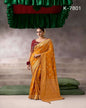 Orange and Red Crepe Silk Saree