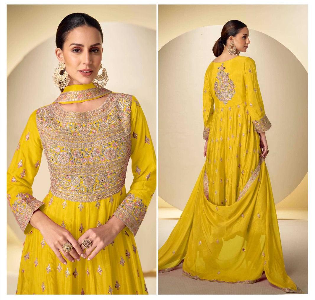 Chrome Yellow Chinon Silk Outfit