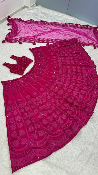 Pink Kasturi Silk Lehenga