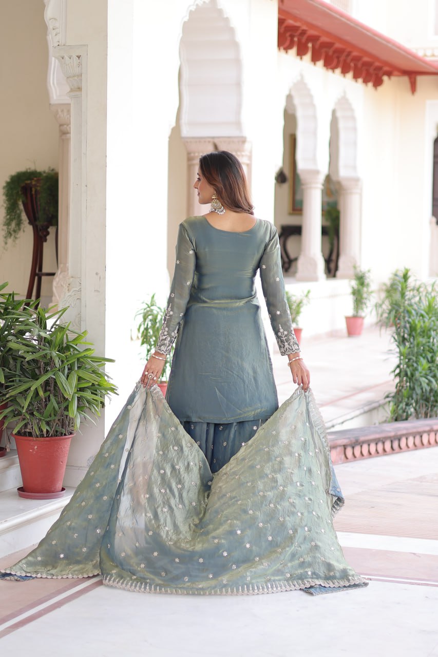 Sage Green Sharara  Outfit