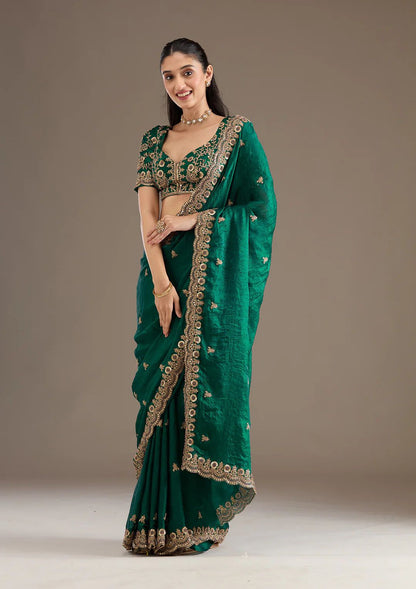 Emerald Green Silk Saree