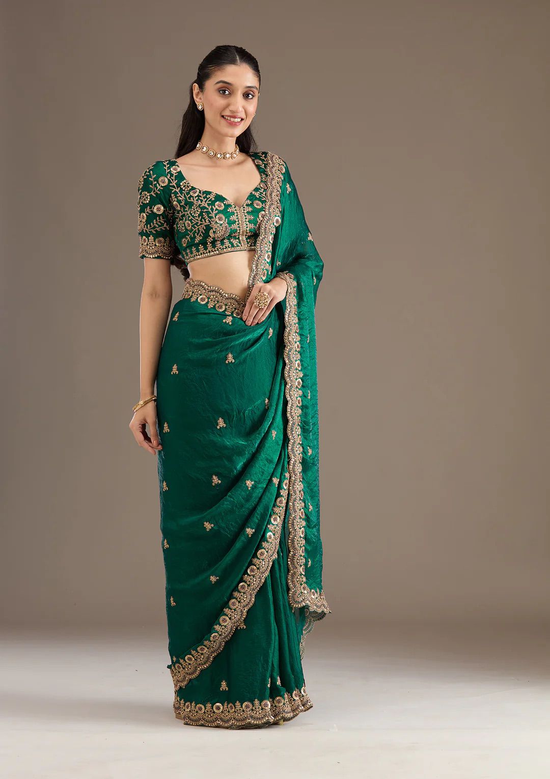 Emerald Green Silk Saree