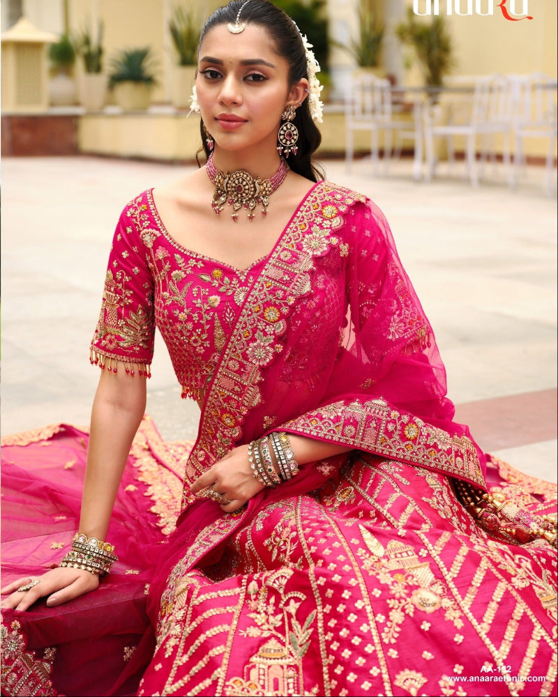 Cherry Pink Maharani Lehenga