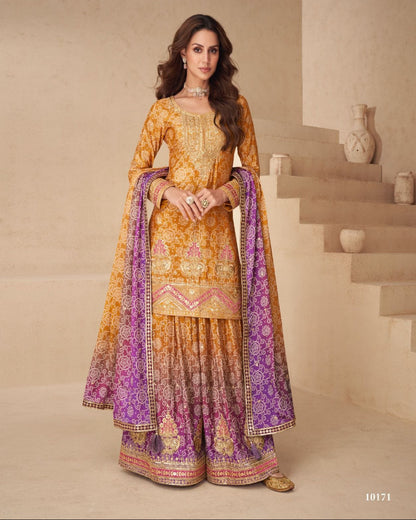 Purple And Mustard Yellow Outfit