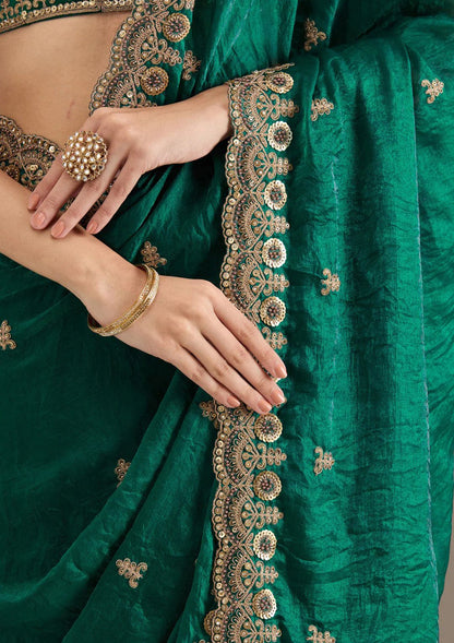 Emerald Green Silk Saree