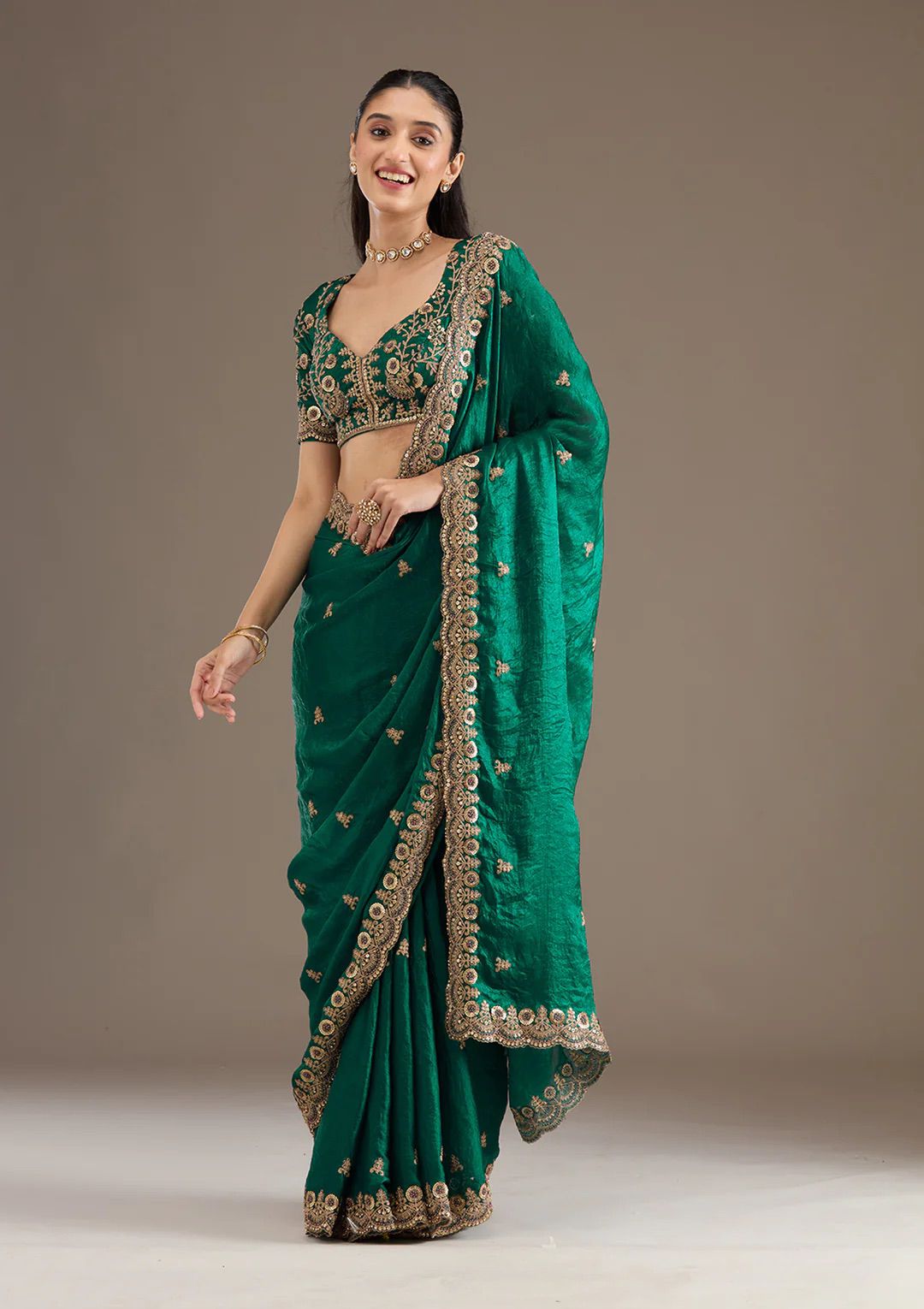 Emerald Green Silk Saree