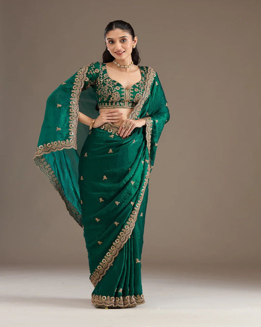Emerald Green Silk Saree