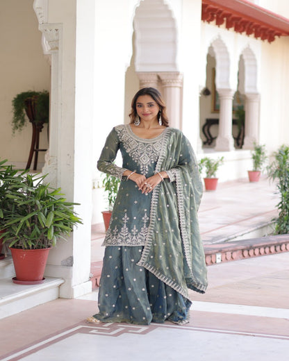 Sage Green Sharara  Outfit