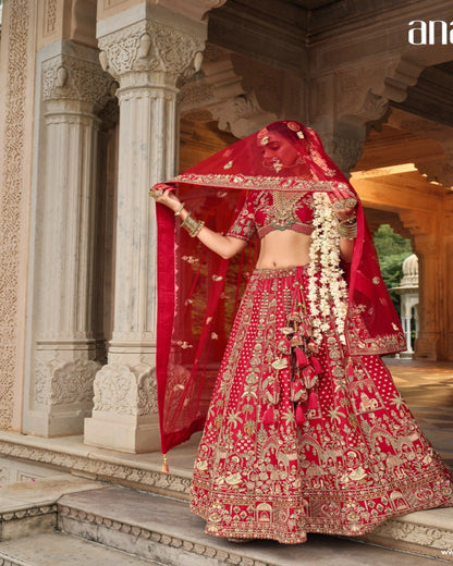 Red Bridal Lehenga