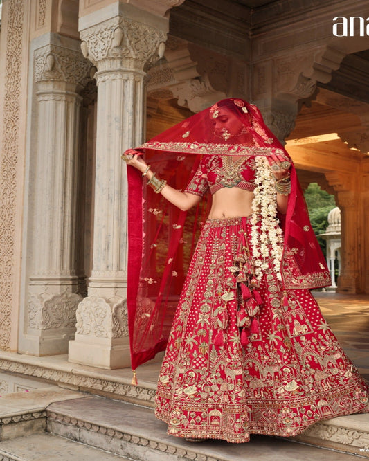 Red Bridal Lehenga