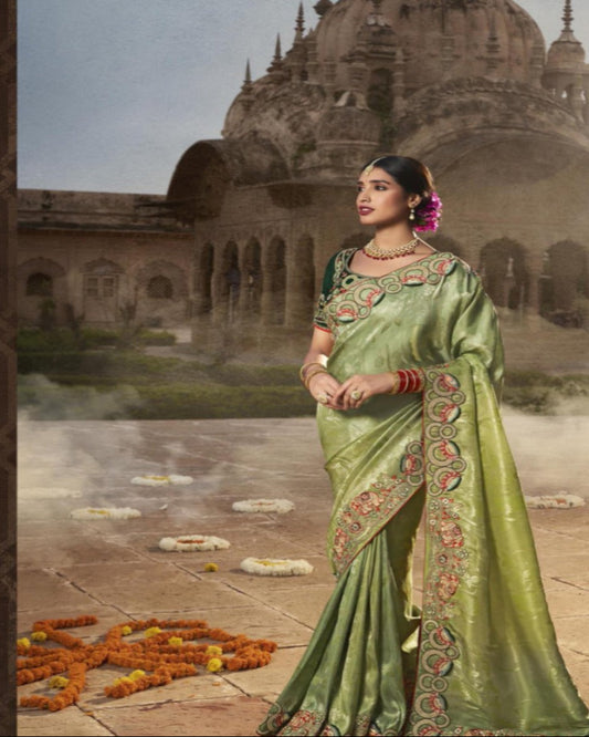 Shades Of Green Silk Saree