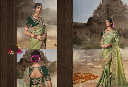 Shades Of Green Silk Saree