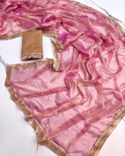 Onion Pink Chiffon Saree