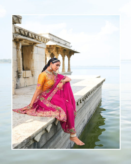 Rani Pink Gajji Silk Saree
