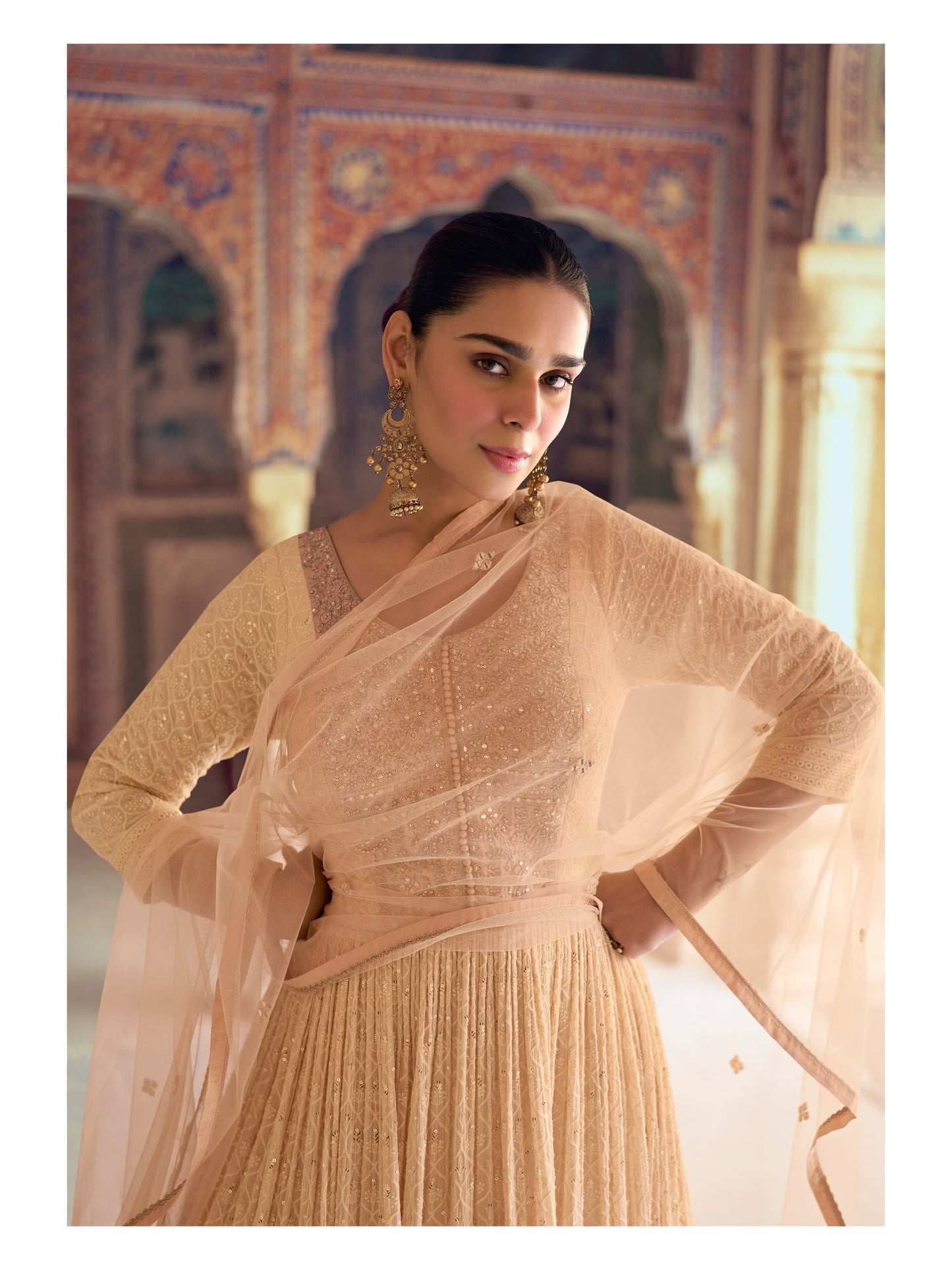 Cream Georgette Gown