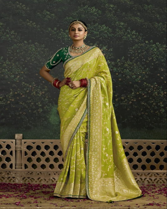 Light Green Handloom Silk Saree