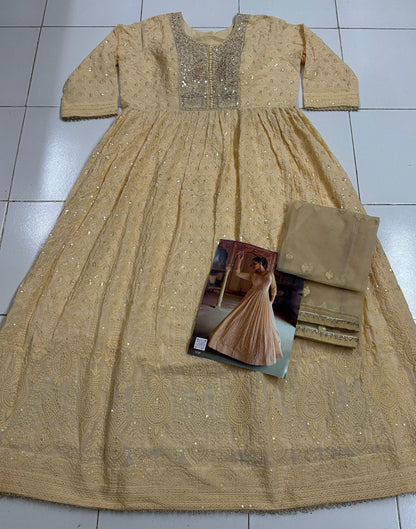 Cream Georgette Gown
