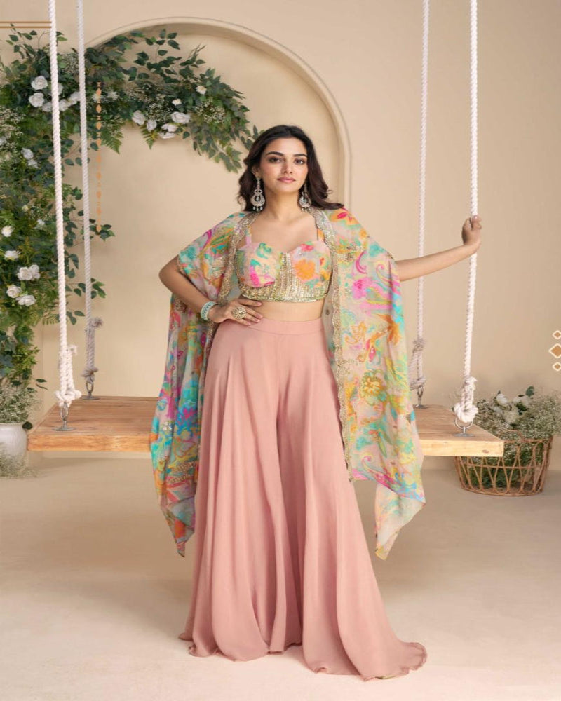 Soft Pink Palazzo Outfit