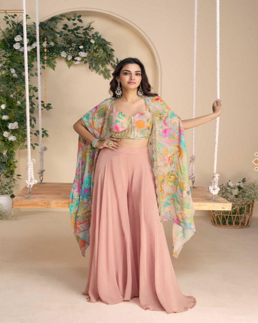 Soft Pink Palazzo Outfit