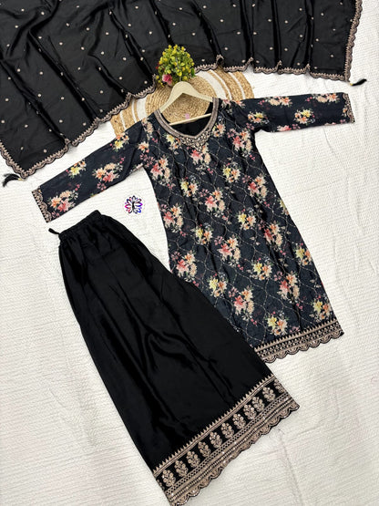 Black Floral Work Outfit