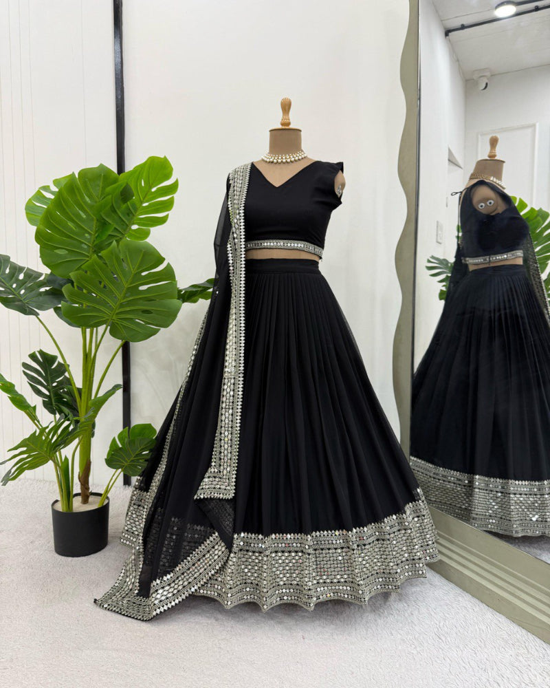 Black Georgette Lehenga