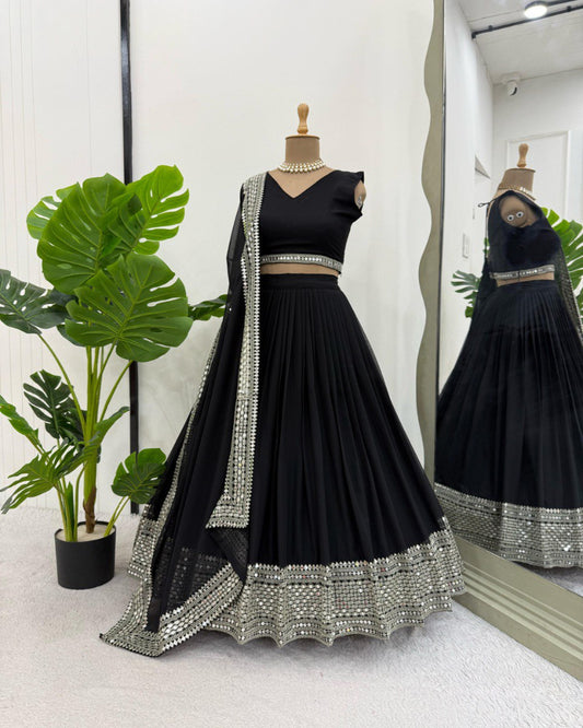 Black Georgette Lehenga