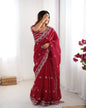 Cherry Red Jimmy Choo Saree