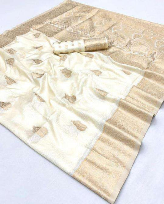 White Handloom Silk Saree