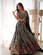 Stripes Georgette Lehenga