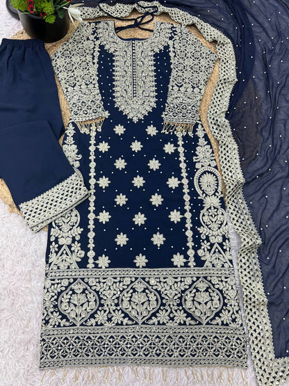 Blue Embroidered Outfit