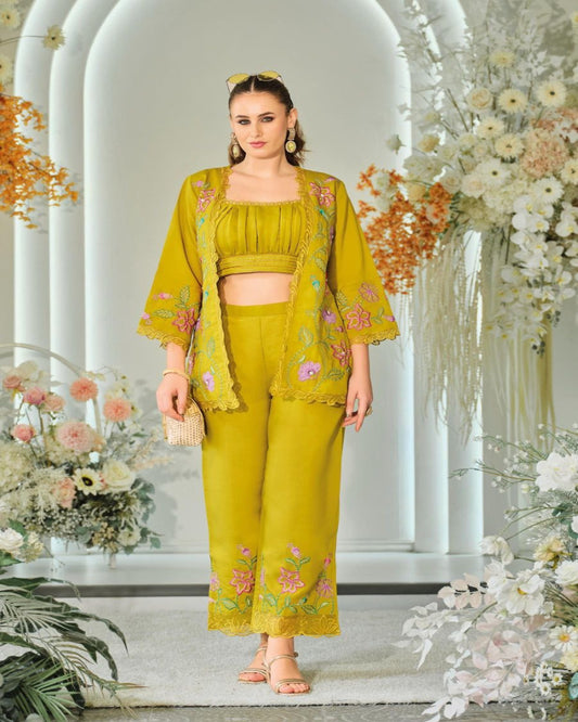 Yellow Indo Western Outfit