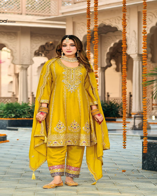 Chrome Yellow Silk Outfit